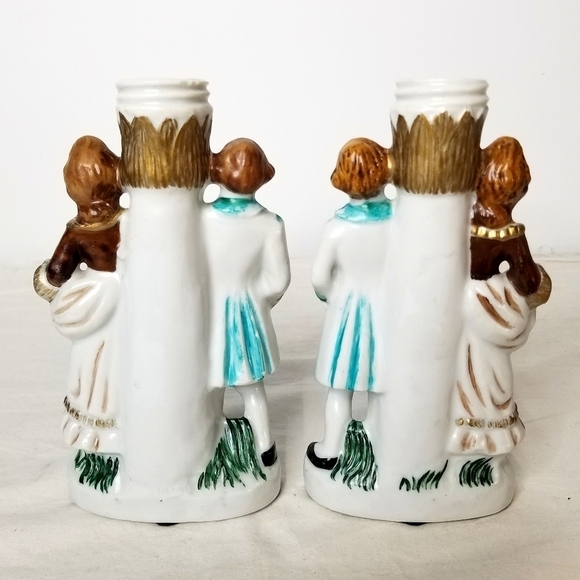 2 Vintage Beautiful Victorian Handpainted Del Coronado Porcelain Candle Holders main image 4
